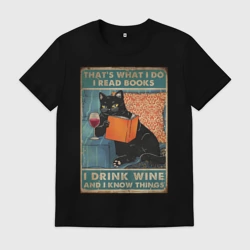 Мужская футболка хлопок Кот ученый