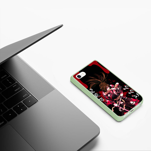 Чехол для iPhone 5/5S матовый Аниме Дороро Dororo, Хяккимару, цвет салатовый - фото 5