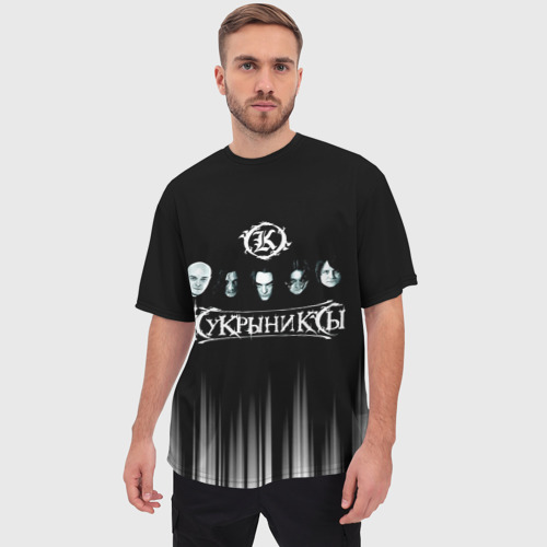 Мужская футболка oversize 3D Кукрыниксы состав группы, цвет 3D печать - фото 3