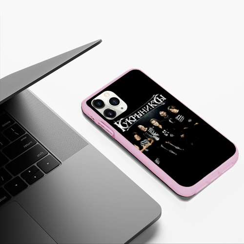 Чехол для iPhone 11 Pro Max матовый Рок группа Кукрыниксы, цвет розовый - фото 5