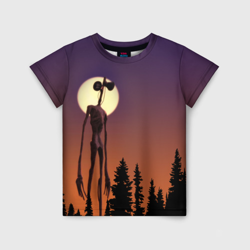 Детская футболка с принтом Gradient Forest Siren Head, вид спереди №1