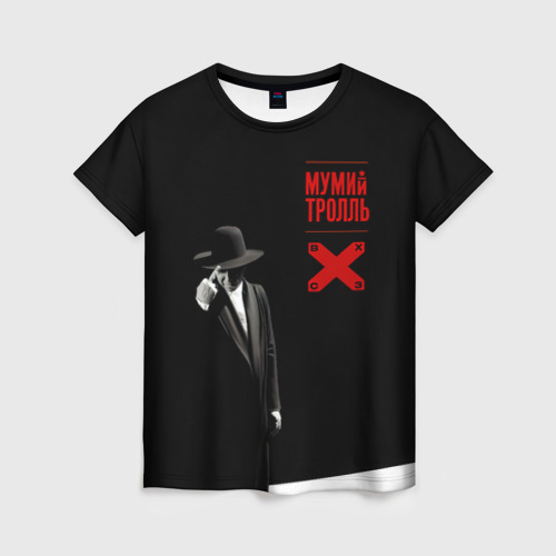 Женская футболка 3D с принтом Мумий Тролль ВОСТОК X CЕВЕРОЗАПАД, вид спереди #2