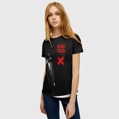 Женская футболка 3D с принтом Мумий Тролль ВОСТОК X CЕВЕРОЗАПАД, фото на моделе #1