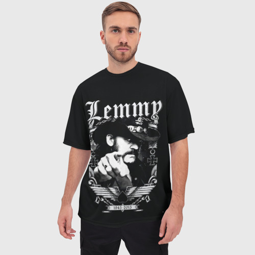 Мужская футболка oversize 3D RIP Lemmy, цвет 3D печать - фото 3