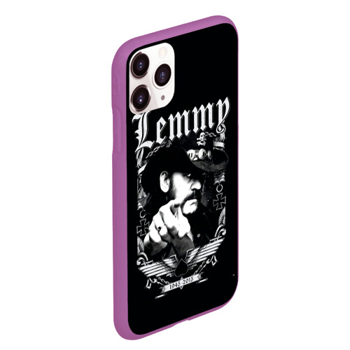 Чехол для iPhone 11 Pro Max матовый с принтом RIP Lemmy, вид сбоку #3