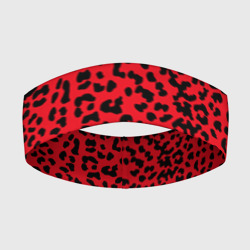 Повязка на голову 3D Леопард Красный
