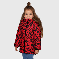 Зимняя куртка для девочек 3D Леопард Красный - фото 2