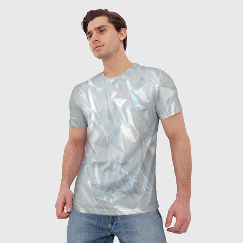 Мужская футболка 3D Целлофановая пленка - текстура, цвет 3D печать - фото 3