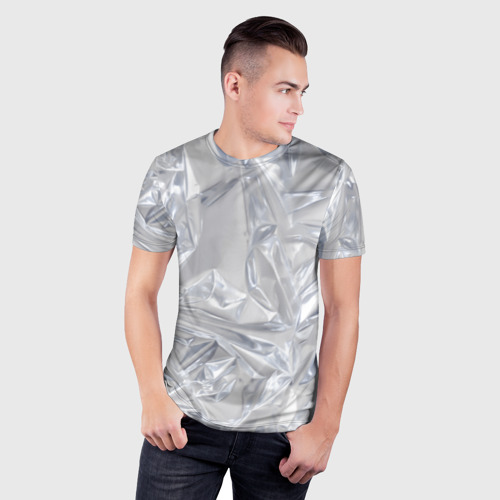 Мужская футболка 3D Slim Голографичная фольга, цвет 3D печать - фото 3