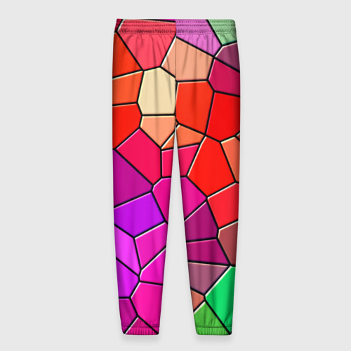 Мужские брюки 3D с принтом Мозаика цветная, вид сзади #1