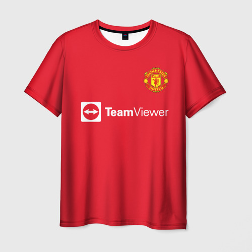 Мужская футболка с принтом Роналду Манчестер Юнайтед, вид спереди №1