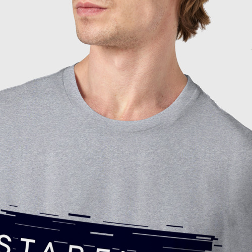 Мужская футболка хлопок с принтом Старфилд - Глитч, фото #4