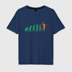 Мужская футболка хлопок Oversize Эволюция волейбола
