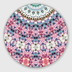 Круглый коврик для мышки Бирюзово-розовый калейдоскоп мандала