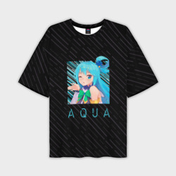 Мужская футболка oversize 3D Аква Aqua Коносуба KonoSuba