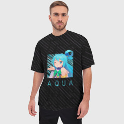 Мужская футболка oversize 3D Аква Aqua Коносуба KonoSuba - фото 2