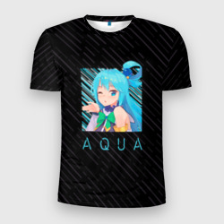 Мужская футболка 3D Slim Аква Aqua Коносуба KonoSuba