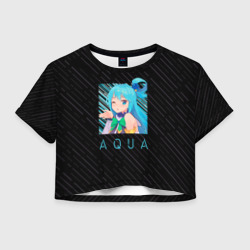 Женская футболка Crop-top 3D Аква Aqua Коносуба KonoSuba