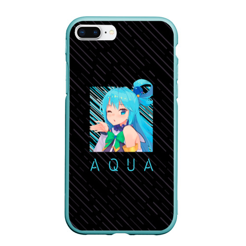 Чехол для iPhone 7Plus/8 Plus матовый Аква  | Aqua Коносуба | KonoSuba, цвет мятный