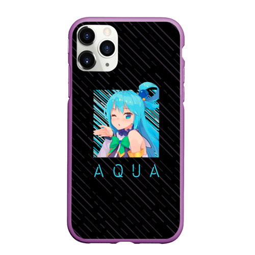 Чехол для iPhone 11 Pro Max матовый Аква Aqua Коносуба KonoSuba, цвет фиолетовый