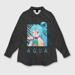 Женская рубашка oversize 3D Аква Aqua Коносуба KonoSuba