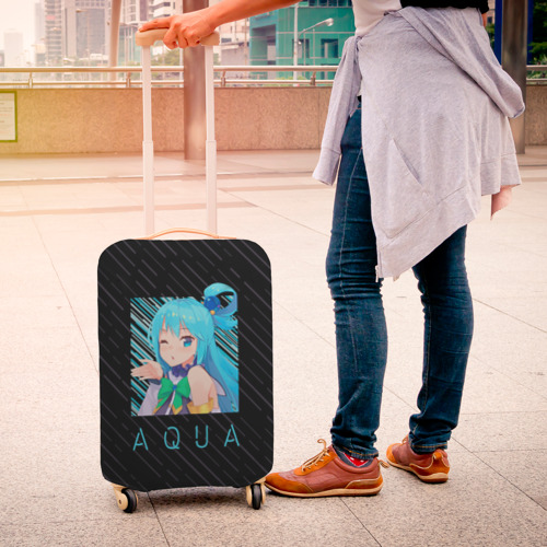 Чехол для чемодана 3D Аква Aqua Коносуба KonoSuba, цвет 3D печать - фото 4