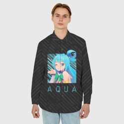 Мужская рубашка oversize 3D Аква Aqua Коносуба KonoSuba - фото 2