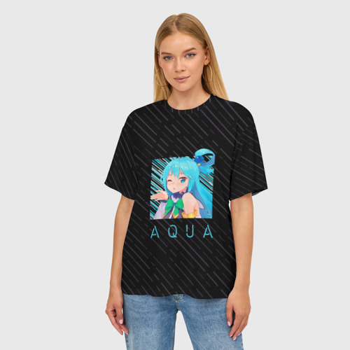 Женская футболка oversize 3D Аква  | Aqua Коносуба | KonoSuba, цвет 3D печать - фото 3