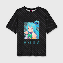 Женская футболка oversize 3D Аква Aqua Коносуба KonoSuba