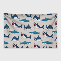 Флаг-баннер Кровожадные акулы паттерн