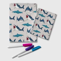 Блокнот Кровожадные акулы паттерн