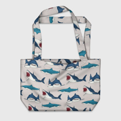 Пляжная сумка 3D Кровожадные акулы паттерн