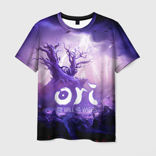 Мужская футболка с принтом Ori and the Will of the Wisps - гром и молнии, вид спереди №1