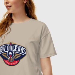 Женская футболка хлопок Oversize New orleans pelikans - фото 2