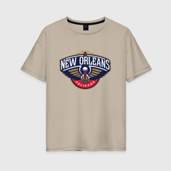 Женская футболка хлопок Oversize New orleans pelikans