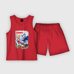 Детская пижама с шортами хлопок Sonic Соник