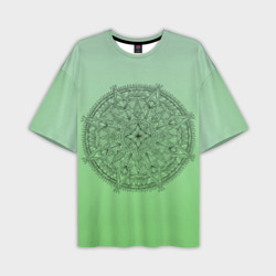 Мужская футболка oversize 3D Peacefull green