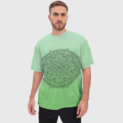 Мужская футболка oversize 3D Peacefull green - фото 2