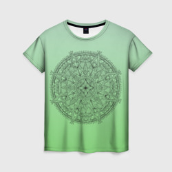 Женская футболка 3D Peacefull green