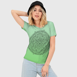 Женская футболка 3D Slim Peacefull green - фото 2