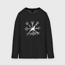 Женский лонгслив oversize хлопок Vegvisir руны runes