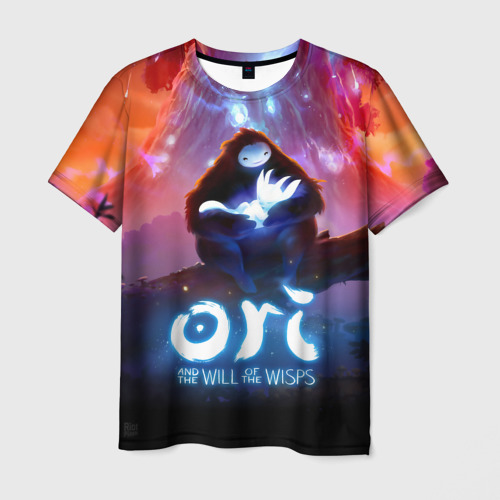 Мужская футболка с принтом Ori and the Will of the Wisps - вулкан, вид спереди №1