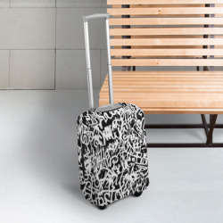 Чехол для чемодана 3D Graffiti white on black - фото 2