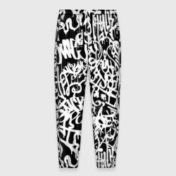 Мужские брюки 3D Graffiti white on black