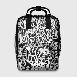 Женский рюкзак 3D Graffiti white on black