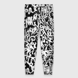 Женские брюки 3D Graffiti white on black