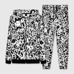 Женский костюм 3D Graffiti white on black