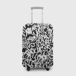 Чехол для чемодана 3D Graffiti white on black