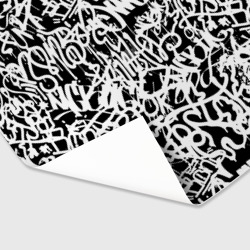 Бумага для упаковки 3D Graffiti white on black - фото 2