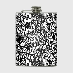 Фляга Graffiti black on white